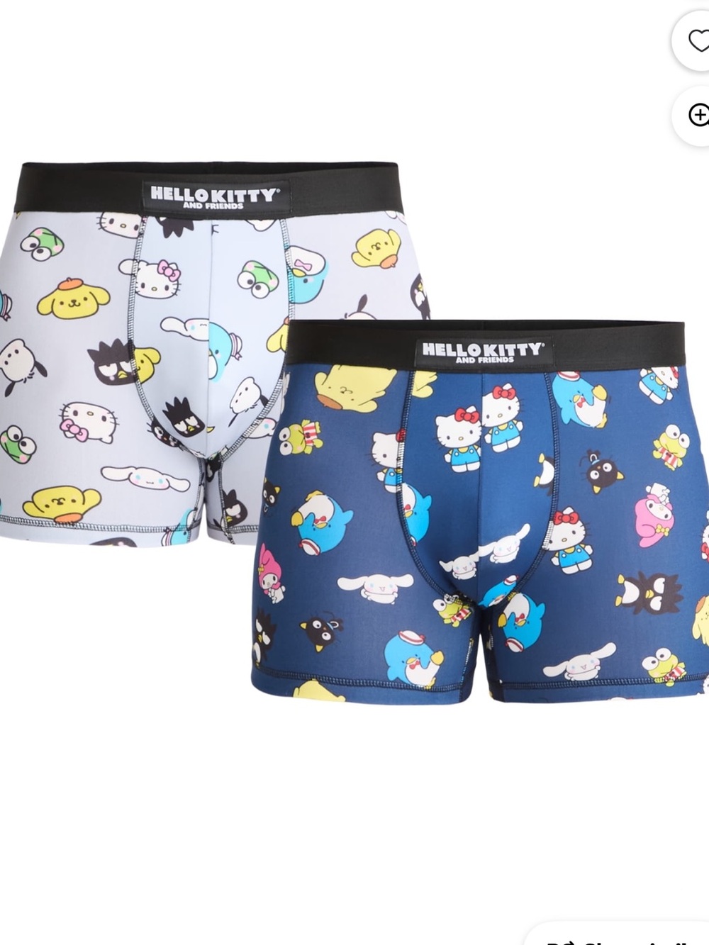 Hello Kitty Men's Boxer Briefs 2-Pack in Light Gray & Navy
